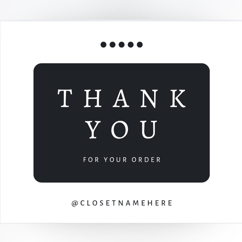 50 Custom 4x6 Black And White Thank You Notes Labels/Thank You Stickers